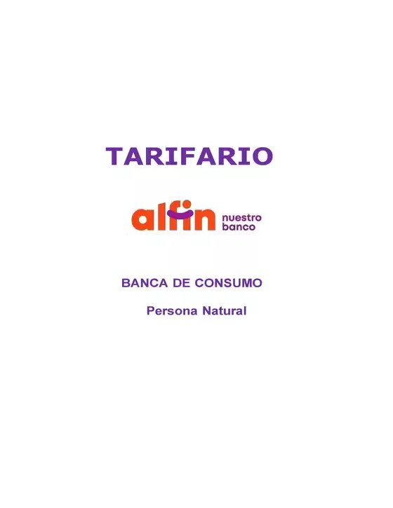 Tarifario Alfin