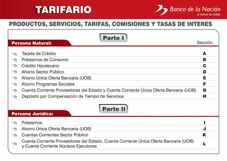 Tarifario -BN 
