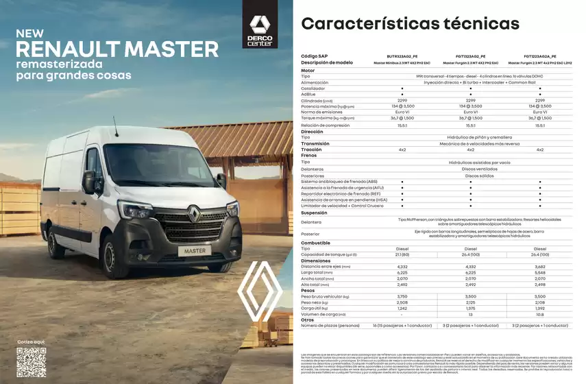 Catálogo Derco | Renault Master minibus 2.3 TDI 2026 | 2026-06-22T00:00:00.000Z - 2026-07-06T00:00:00.000Z