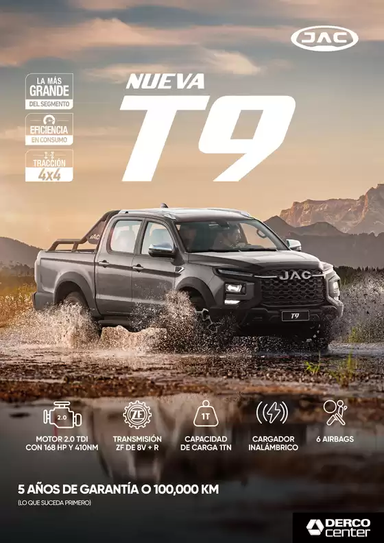 Catálogo Derco | JAC T9 T9 2.0 4X4 LUXURY AT 2026 | 2026-06-22T00:00:00.000Z - 2026-07-06T00:00:00.000Z