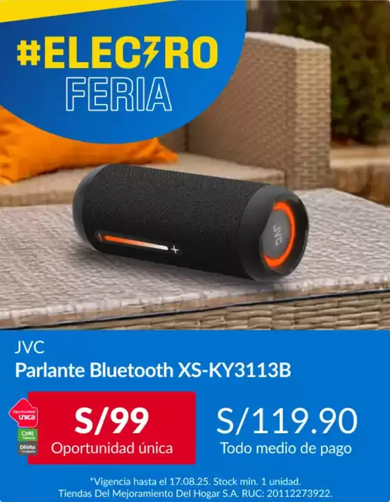 Catálogo Sodimac | Parlante Bluetooth | 2025-08-12T00:00:00.000Z - 2025-08-17T00:00:00.000Z