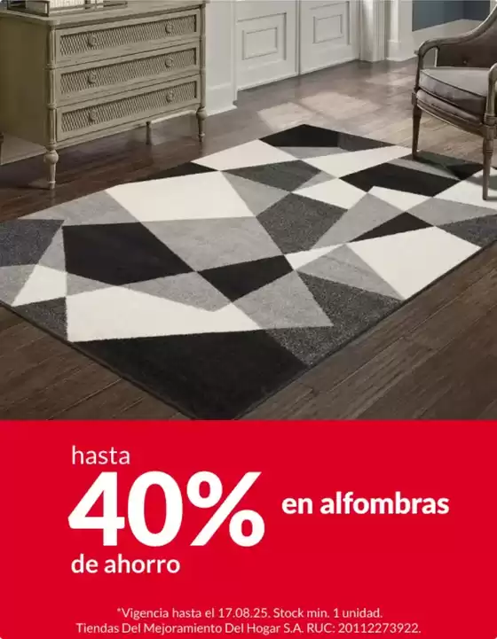 Catálogo Sodimac | Hasta 40% en alfombras  | 2025-08-12T00:00:00.000Z - 2025-08-17T00:00:00.000Z