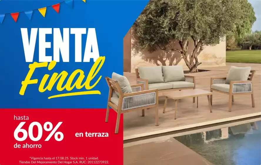 Catálogo Sodimac | Hasta 60% en terraza  | 2025-08-13T00:00:00.000Z - 2025-08-17T00:00:00.000Z