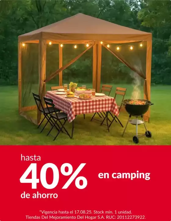 Hasta 40% en camping