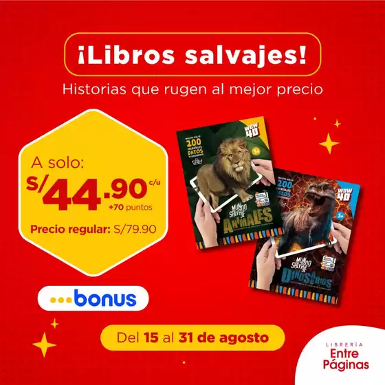 Catálogo Entre Páginas en Lurín | Libros salvajes! | 2025-08-15T00:00:00.000Z - 2025-08-31T00:00:00.000Z