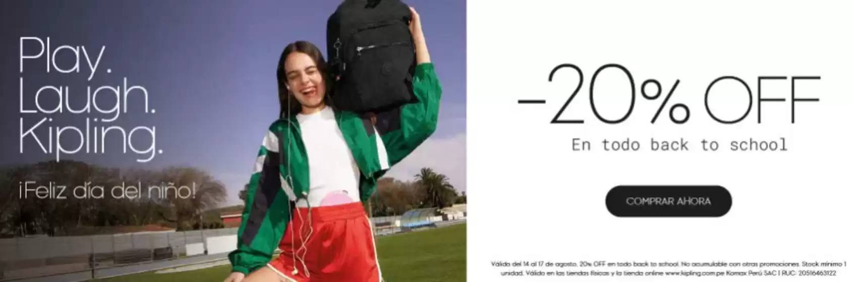 Catálogo Kipling | -20%off en todo back to school  | 2025-08-15T00:00:00.000Z - 2025-08-17T00:00:00.000Z