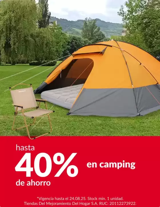 Catálogo Sodimac | Hasta 40% en camping  | 2025-08-19T00:00:00.000Z - 2025-08-24T00:00:00.000Z