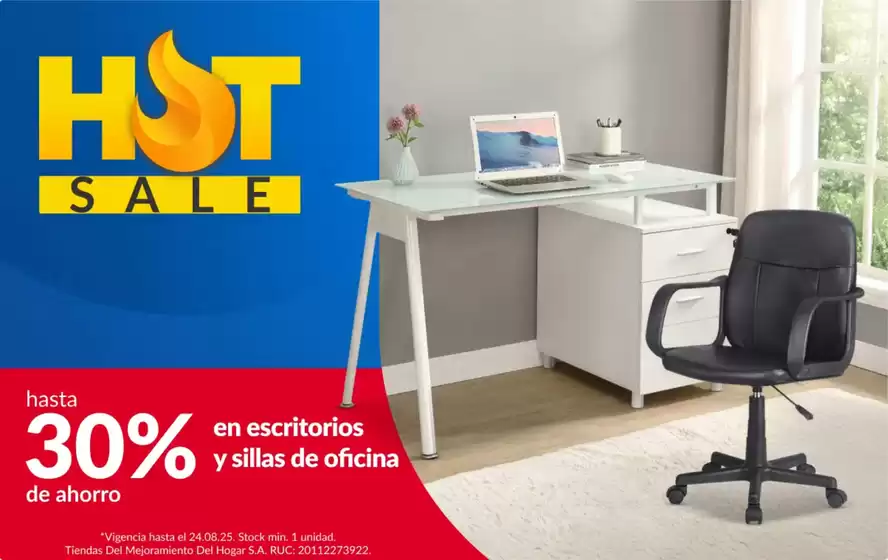 Catálogo Sodimac | Hasta 30% en escritorios y sillas de oficina  | 2025-08-19T00:00:00.000Z - 2025-08-24T00:00:00.000Z