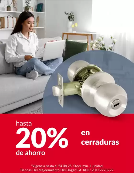 Catálogo Sodimac | Hasta 20% en cerraduras  | 2025-08-19T00:00:00.000Z - 2025-08-24T00:00:00.000Z