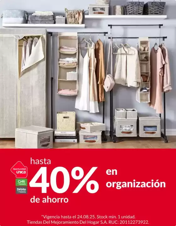 Catálogo Sodimac | Hasta 40% en organizacion  | 2025-08-19T00:00:00.000Z - 2025-08-24T00:00:00.000Z