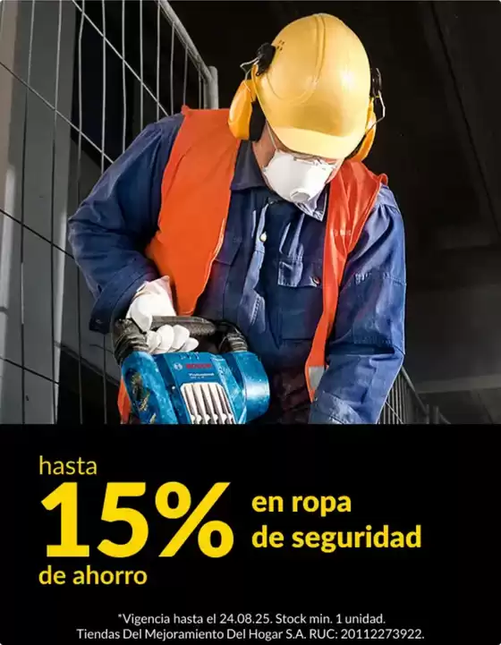 Catálogo Sodimac | Hasta 15% en ropa de seguridad  | 2025-08-19T00:00:00.000Z - 2025-08-24T00:00:00.000Z