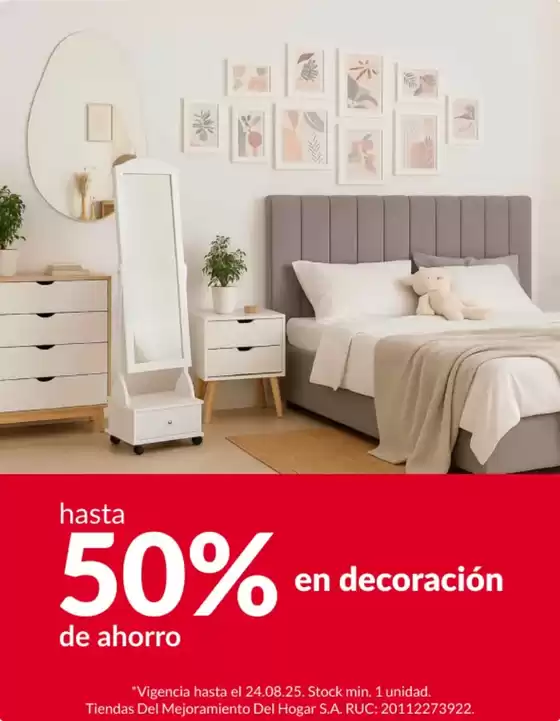 Catálogo Sodimac | Hasta 50% en decoracion  | 2025-08-19T00:00:00.000Z - 2025-08-24T00:00:00.000Z