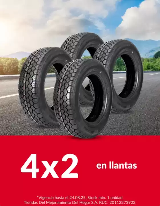 Catálogo Sodimac | 4x2 en llantas | 2025-08-22T00:00:00.000Z - 2025-08-24T00:00:00.000Z