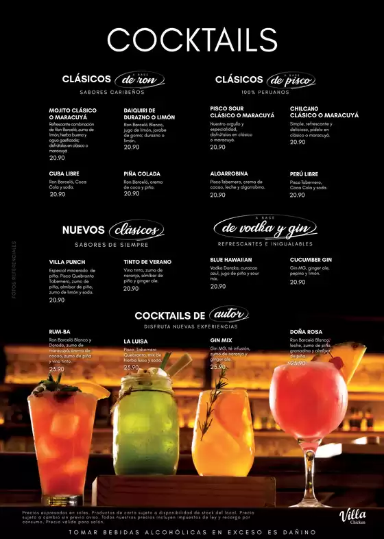 Catálogo Villa Chicken & Grill | Coctails  | 2026-07-07T00:00:00.000Z - 2027-01-31T00:00:00.000Z