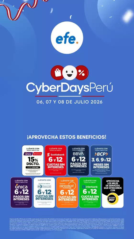 Catálogo Tiendas EFE | EFE KIOSKO CYBERDAYS | 2026-07-06T00:00:00.000Z - 2026-07-08T00:00:00.000Z