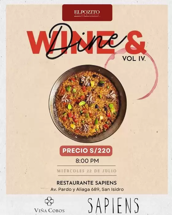 Catálogo El Pozito en Cayma | Wine & Dine | 2026-07-14T00:00:00.000Z - 2026-07-22T00:00:00.000Z