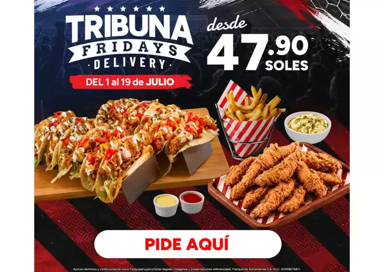 Catálogo TGI Friday's | TRIBUNA FRIDAYS DELIVERY | 2026-07-14T00:00:00.000Z - 2026-07-19T00:00:00.000Z