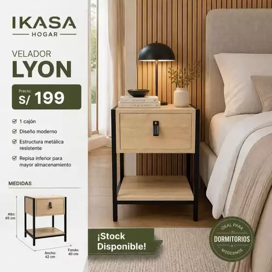 Catálogo Ikasa | Velador Lyon  | 2026-07-15T00:00:00.000Z - 2026-07-31T00:00:00.000Z