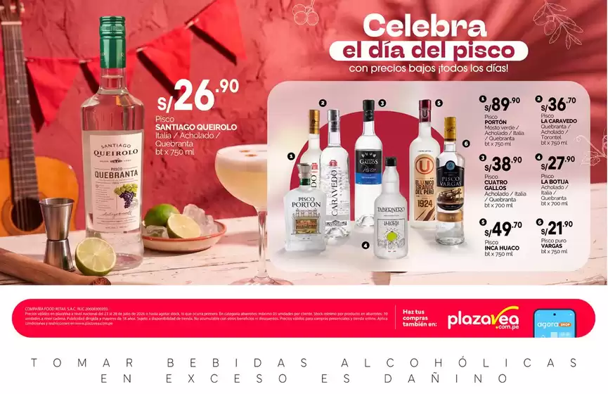 Catálogo Plaza Vea | AVISO DÍA DEL PISCO | 2026-07-23T00:00:00.000Z - 2026-07-28T00:00:00.000Z