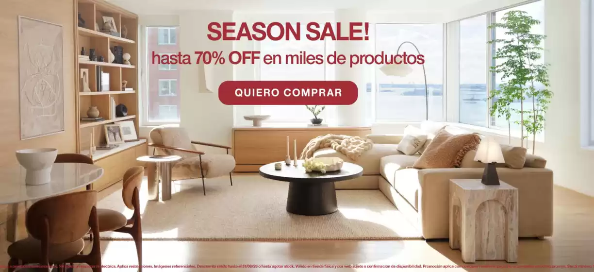 Catálogo Crate & Barrel | Season Sale | 2026-07-24T00:00:00.000Z - 2026-08-31T00:00:00.000Z