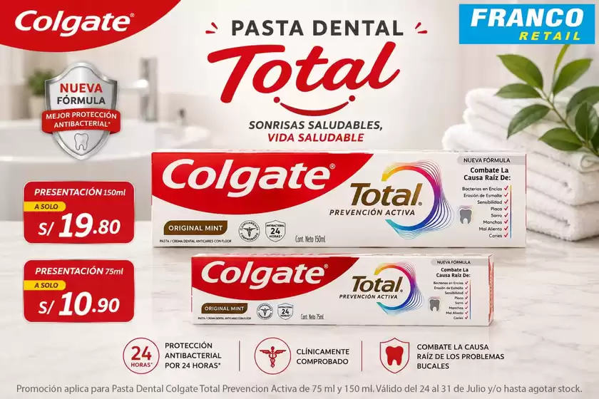 Catálogo Franco Supermercado | Pasta dental total | 2026-07-27T00:00:00.000Z - 2026-07-31T00:00:00.000Z
