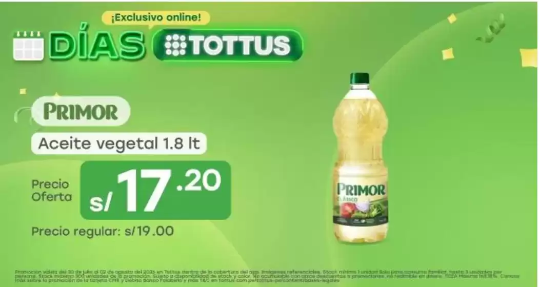 Catálogo Tottus en Paramonga | Ofertas principales y descuentos | 2026-07-30T00:00:00.000Z - 2026-08-02T00:00:00.000Z