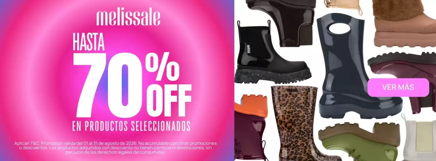 Catálogo Melissa | Hasta 70%off | 2026-08-04T00:00:00.000Z - 2026-08-31T00:00:00.000Z