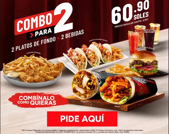 Catálogo TGI Friday's | Combo para 2 | 2026-08-05T00:00:00.000Z - 2026-08-31T00:00:00.000Z