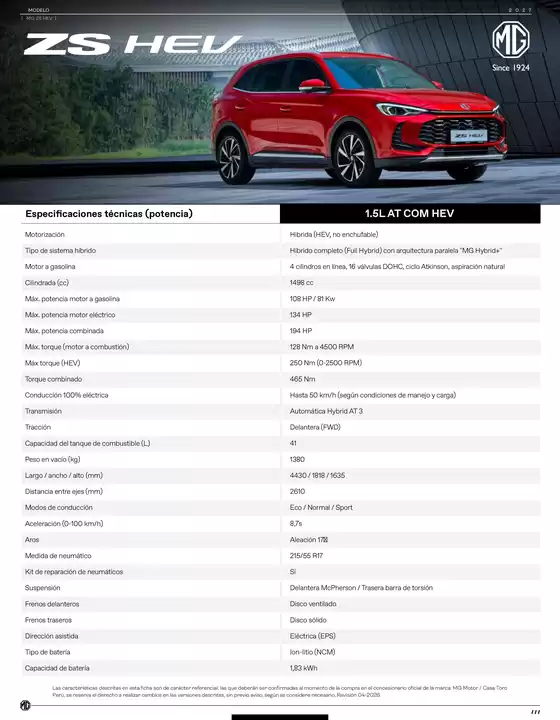 Catálogo MG | FICHAS TECNICAS ZS HEV | 2026-04-01T00:00:00.000Z - 2026-04-30T00:00:00.000Z