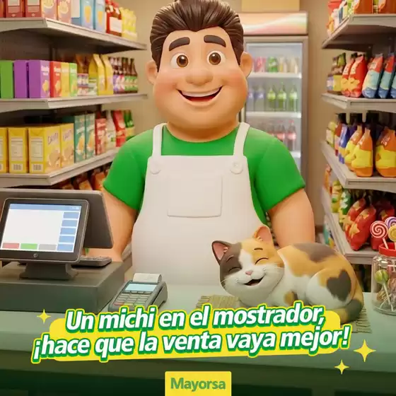Catálogo Mayorsa | Un michi en el mostrador hace que la venta vaya mejor | 2026-08-10T00:00:00.000Z - 2026-08-31T00:00:00.000Z