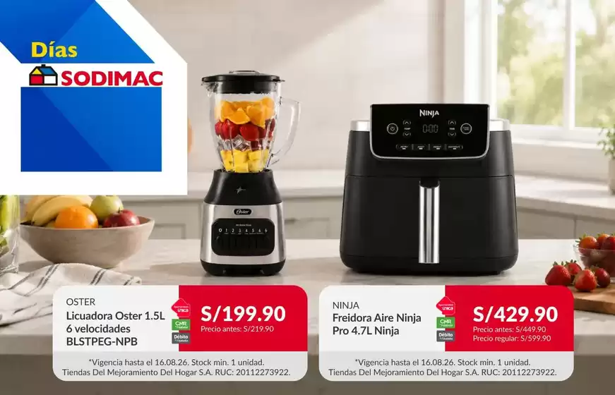 Catálogo Sodimac en Ancon | Nuestras mejores ofertas para ti | 2026-08-11T00:00:00.000Z - 2026-08-16T00:00:00.000Z