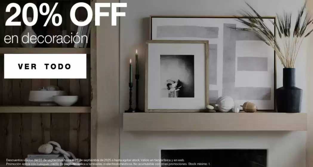 Catálogo Crate & Barrel | 20%off en decoracion  | 2025-09-15T00:00:00.000Z - 2025-09-23T00:00:00.000Z