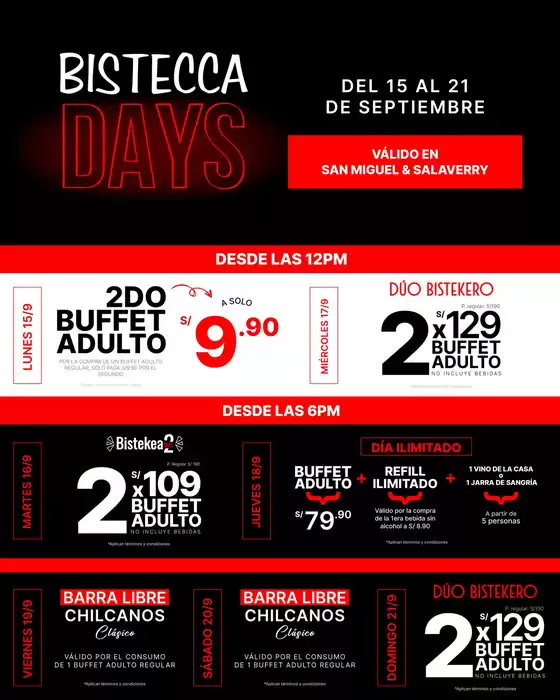 Catálogo La Bistecca | Bistecca Days  | 2025-09-16T00:00:00.000Z - 2025-09-21T00:00:00.000Z