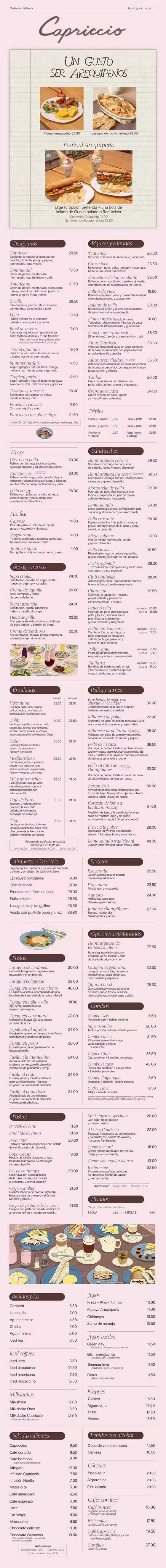 Catálogo Capriccio | Carta cafetería | 2026-08-13T00:00:00.000Z - 2026-08-27T00:00:00.000Z