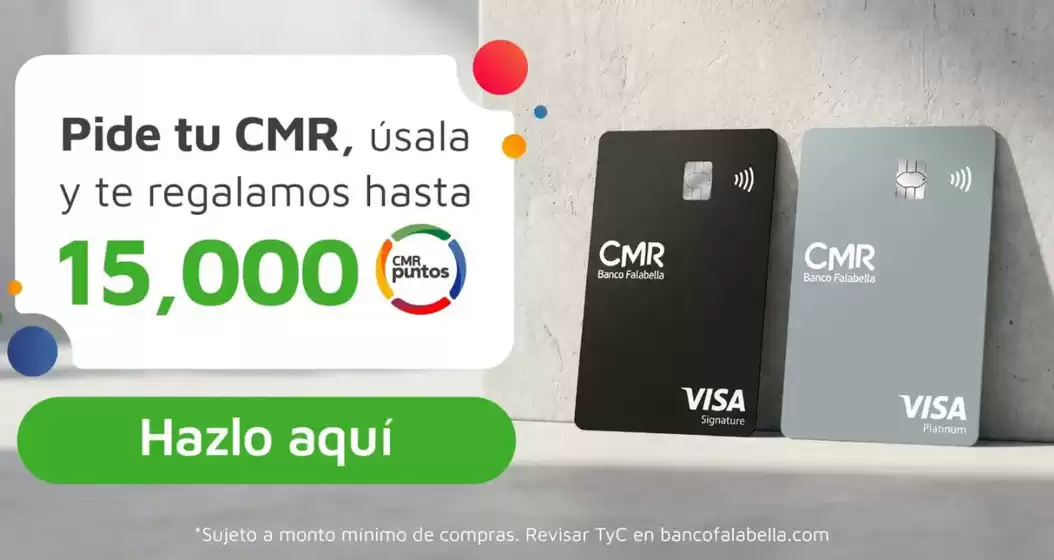 Catálogo Banco Falabella | Pide tu cmr usala y regelamos hasta 15.000 | 2026-08-13T00:00:00.000Z - 2026-08-31T00:00:00.000Z