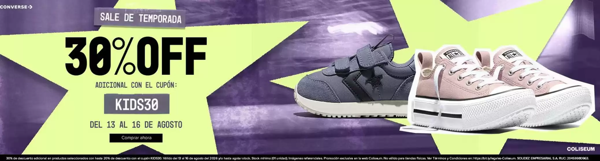 Catálogo Converse | 30%off | 2026-08-13T00:00:00.000Z - 2026-08-16T00:00:00.000Z