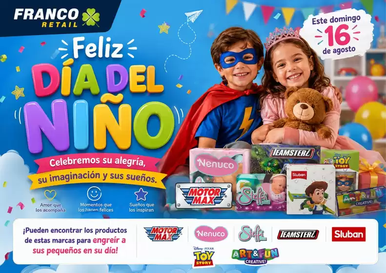 Catálogo Franco Supermercado | Feliz dia del nino  | 2026-08-14T00:00:00.000Z - 2026-08-16T00:00:00.000Z