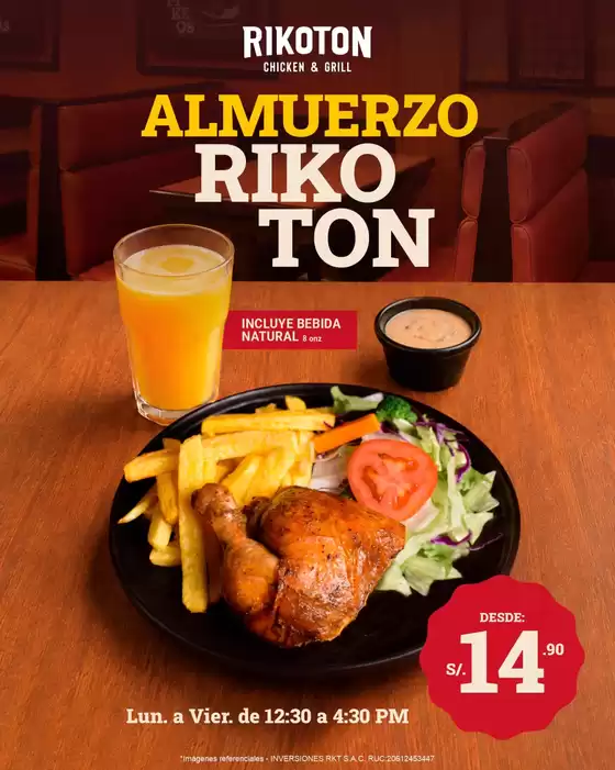 Catálogo Rikoton Chicken | Almuerzo rikoton | 2026-08-14T00:00:00.000Z - 2026-08-14T00:00:00.000Z
