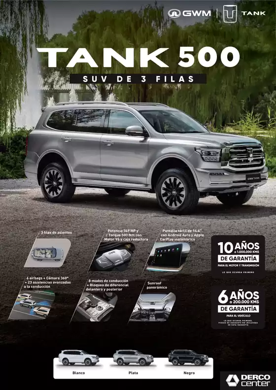 Catálogo Derco | Great Wall TANK 500 TANK 500 CONQUEROR 3.0 AT 2026 | 2026-08-17T00:00:00.000Z - 2026-08-31T00:00:00.000Z