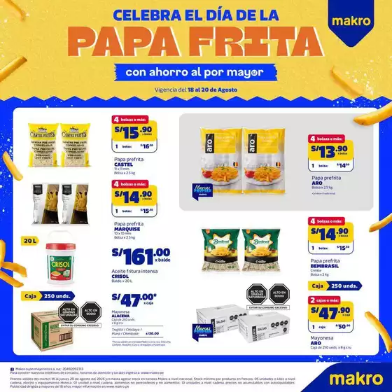 Catálogo Makro | Volante Papa Frita | 2026-08-18T00:00:00.000Z - 2026-08-20T00:00:00.000Z