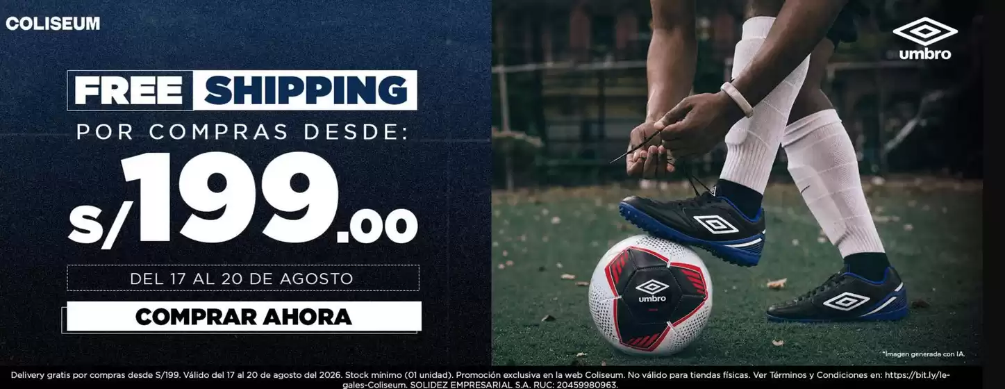 Catálogo Umbro | Free shipping  | 2026-08-19T00:00:00.000Z - 2026-08-20T00:00:00.000Z