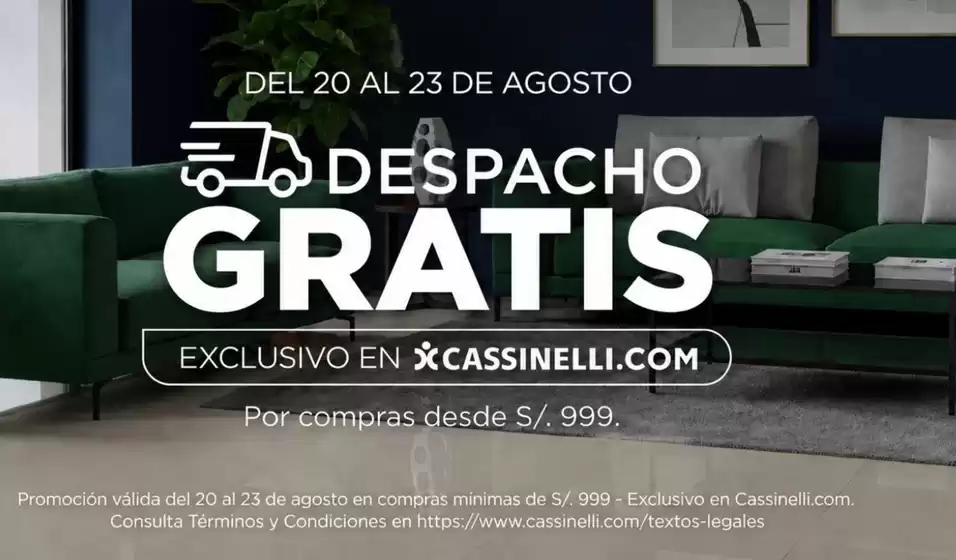 Catálogo Cassinelli | Despacho gratis  | 2026-08-20T00:00:00.000Z - 2026-08-23T00:00:00.000Z