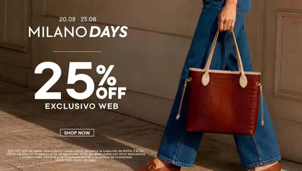 Catálogo Milano Bags | 25%off | 2026-08-21T00:00:00.000Z - 2026-08-23T00:00:00.000Z
