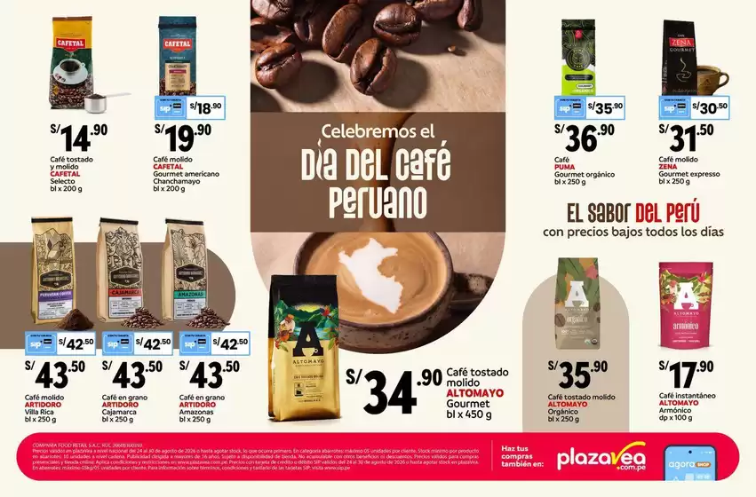 Catálogo Plaza Vea | AVISO DÍA DEL CAFÉ PERUANO | 2026-08-24T00:00:00.000Z - 2026-08-30T00:00:00.000Z
