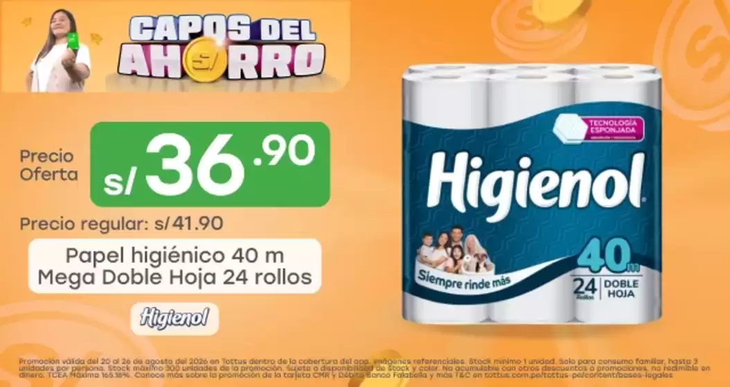 Catálogo Tottus | Ofertas principales para ahorradores | 2026-08-20T00:00:00.000Z - 2026-08-26T00:00:00.000Z