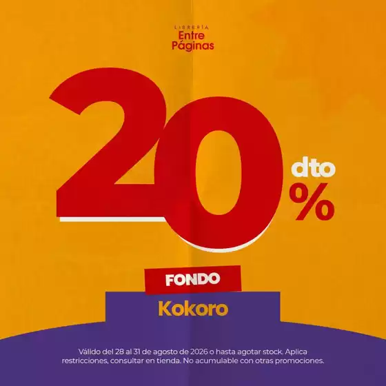 Catálogo Entre Páginas | 20%dto | 2026-08-28T00:00:00.000Z - 2026-08-31T00:00:00.000Z