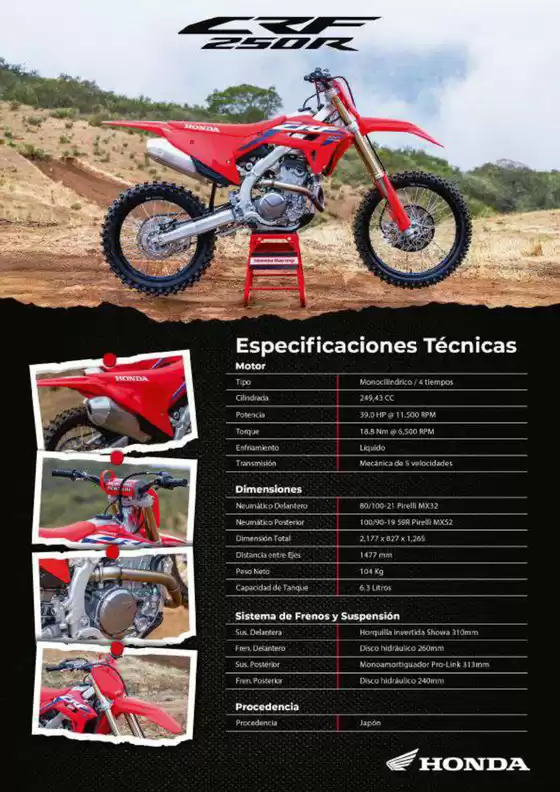 Catálogo Honda | Honda CRF250R | 2026-09-02T00:00:00.000Z - 2026-09-16T00:00:00.000Z