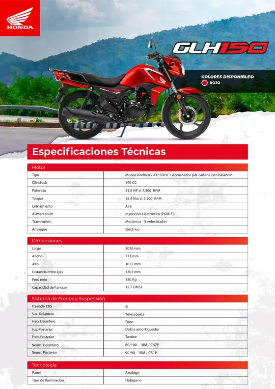 Catálogo Honda | Honda GLH150 | 2026-09-02T00:00:00.000Z - 2026-09-16T00:00:00.000Z