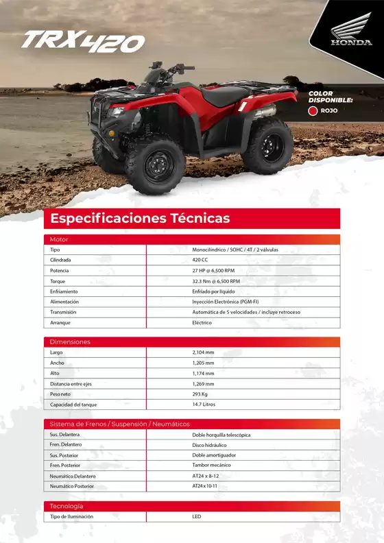 Catálogo Honda en Recuay | Honda TRX420 | 2026-09-02T00:00:00.000Z - 2026-09-16T00:00:00.000Z