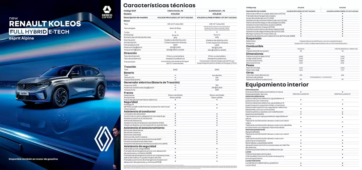 Catálogo Derco en Juliaca | Renault New Renault Koleos Privilege 2.0T 2026 | 2026-09-07T00:00:00.000Z - 2026-09-21T00:00:00.000Z